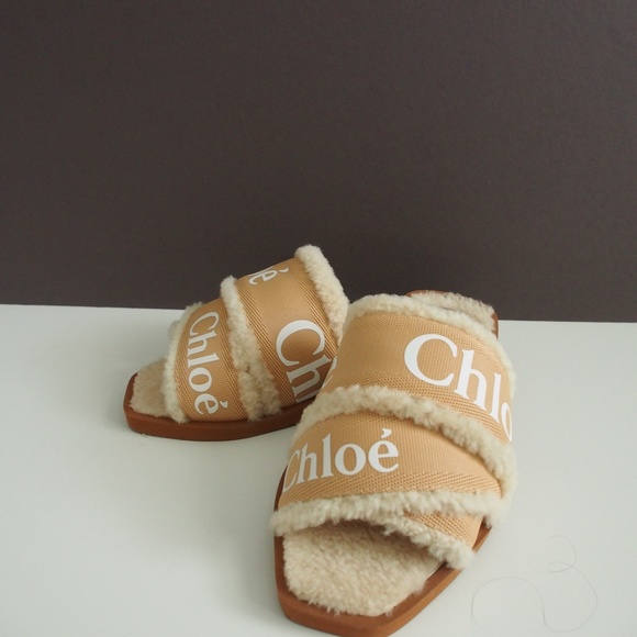 Chloe Woody Shearling Slide Size 39W - Picture 4 of 10